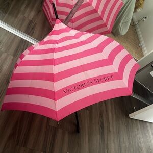 Victoria's Secret Pink and White Striped Umbrella